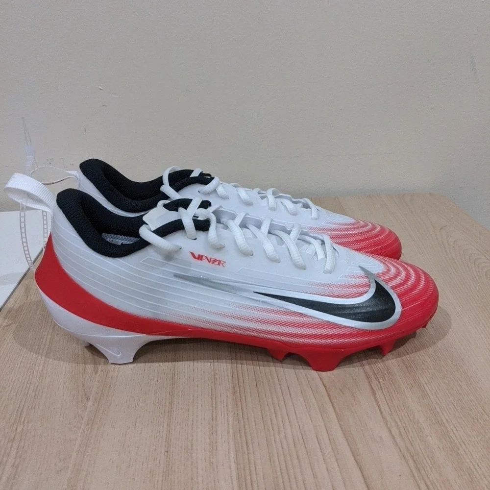 Size 9 Nike Air‎ Vapor Speed 3 Football Cleats White University Red FB3303-102